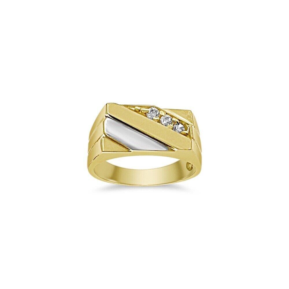 10k Yellow Gold Rectangular Mens Signet Pinky Ring Band